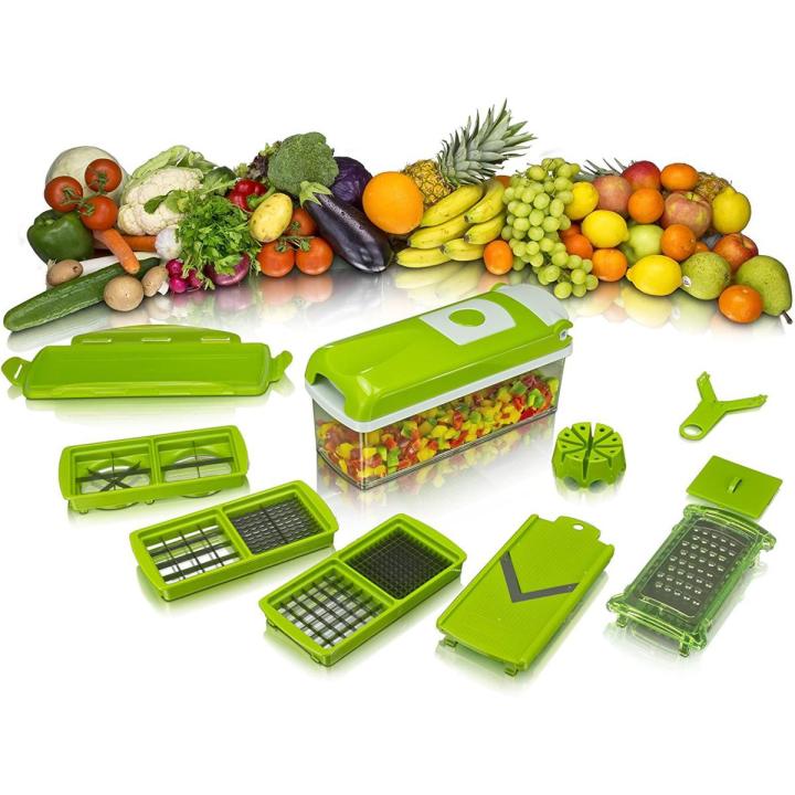 Super Slicer Plus Vegetable Fruit Peeler Dicer Cutter Chopper Genius Nicer Grater (12 pieces)