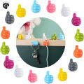 Pack of 10 Silicone Thumb Wall Hooks - Creative Multi-Function Self-Adhesive Clips for Cable Organization and Key Hooks. 