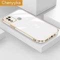 chenyyka For Infinix Hot 10 Play Hot 11 Play X688 Case Candy Color Luxury Plating Casing Side Edge Square Back Cover Full Lens Camera Protection Shockproof Soft Cases. 