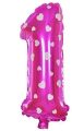 Number 1 Pink / Blue Heart / Star Printed Foil Balloon for 1st Birthday Party Decorations. 