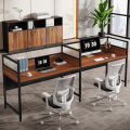 Two-Person Desk, Office Computer Desk Workstation Desk with Privacy Panel. 