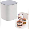 Jewelry Organizer Box with Mirror 360 Degree Rotating Earring Organizer Jewelry Storage Box 4-Layer Jewelry Accessory Storage Tray for Necklace Earring Bracelet. 