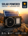 KTF-1646 Solar Charging Wireless Portable Radio Speaker with Flashlight | Retro 8 Band AM FM SW Radio Bluetooth Speaker USB TF Card Support | Emergency Power Backup Mini Generator LED Lamp Outdoor Camping Survival Device Rechargeable Battery Crank Options. 