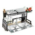 Over The Sink Dish Drying Rack - Adjustable Dish Drainer Shelf - Countertop Space Saver Display Stand Tableware Drainer. 