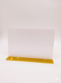 Large White Acrylic QR Code Stand (without print)– 9x6 Inch with Golden Base – Holds 3 to 4 QR Codes – 4mm Thick Acrylic Display for Payment/Business Menus. 