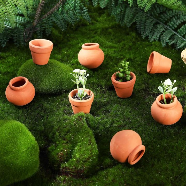 6 Pcs/set Small Mini Clay Pots Tiny Terra Cotta Pots Small Flower Pots Pottery Planter for Indoor Outdoor Plants DIY Craft Desktop Windowsill