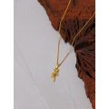 Yhpup Trendy Metal Rose Flower Pendant Necklace 316 Stainless Waterproof Jewelry Collar Necklace. 