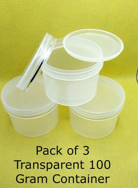 Empty Plastic Containers for Makeup 100 Gram Transparent / Refillable Empty Jars for Cosmetics Cream Pot Jar