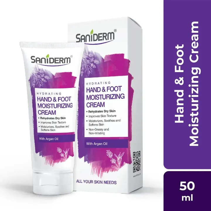 Saniderm%20Hand%20&%20Foot%20Moisturizing%20Cream%2050ml%20%7C%20Deeply%20Moisturizes%20&%20Nourishes%20Dry,%20Rough%20&%20Cracked%20Hands%20and%20Feet%20-%20Image%202