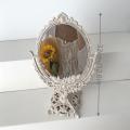 European Style Palace Carving Makeup Mirror Vintage Floral Oval Handhold Mirror Home Decor Makeup Mirror. 