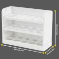 30 Grid Egg Holder For Refrigerator, 3-Layer Egg Storage Container Plastic, Egg Organizer For Kitchen Fridge And Table (White). 