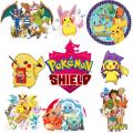 Anime Pokemon Game Pikachu Patches for Clothing Heat Transfer Stickers Printing Anime T-shirt Hoodies for Kids Boys Appliques. 