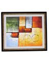 Pack of 2 - Imported Artist Made Oil On Canvas Painting Wall Frame Wall Art - Rose Gold Black - 20x23 Inch. 