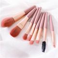 8 Pcs Mini Travel Portable Soft Makeup Brushes Set Eye Shadow Foundation Powder Eyelash Lip Concealer Blush Make Up Brush Set - Random Colours. 