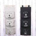3 Pockets Cute Wall Mounted Storage Bag Closet Organizer Clothes Hanging Storage Bag Children Room Pouch Home Decor. 