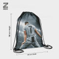 Ronaldo CR7 Drawstring Bags For Girls & Boys / Bags For Kids - Digitally printed on cloth by Zezo. 