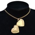 Fashion Photo Frame Locket Pendant Necklace Gold Color Heart Shape Choker Collar Necklace For Women Men Jewelry Dropshipping. 