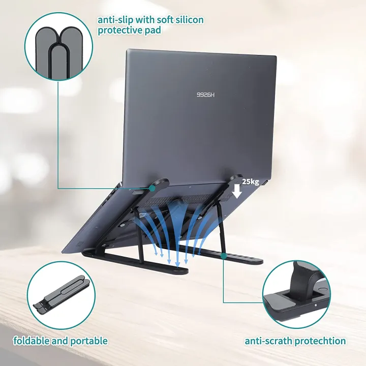 Foldable%20laptop%20stand%20for%20bed%20lightweight%20ventilate%20portable%20laptop%20stand%20with%207-Level%20adjustable%20Height%20%20for%2011%20-%2015%20Inch%20notebook%20stand%20ABS%20High%20Quality%20plastic%20laptop%20stand%20with%20aluminum%20center%20rod%20and%20non-slip%20silicon%20grip.%20-%20Image%205
