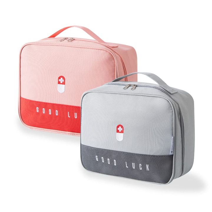 Empty First Aid Bags, Home Emergency Medical Kit, Portable Medicine Travel Bag with 5 Pockets, Large Medical Bag Organizer for Car Office Outdoor