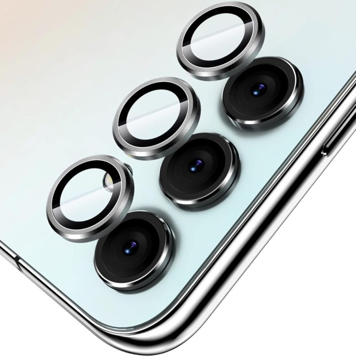 Samsung Galaxy A34/A14 5G Camera Lens Protector, Individual Tempered Glass Camera Screen Protector Metal Ring Lens Cover for Galaxy A34/A14 5G 1 set (silver)