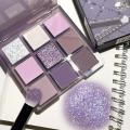 Aurora Purple Eyeshadow Palette Punk Smokey Purple Lace Shimmer Matte Silver Water Highlight Cool Tone Eye Shadow Korean Make-up BruberryBeE. 