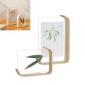 6-inch Original Wood Color Acrylic Photo Frame Transparent Solid Wooden Desktop Ornaments Herbarium Display DIY Gifts Home Decor. 