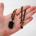 Natural Black Tourmaline Stone Necklace Crystal Black Tourmaline Pendant. 