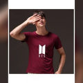 Maroon BTS Printed T-Shirt For Him. 