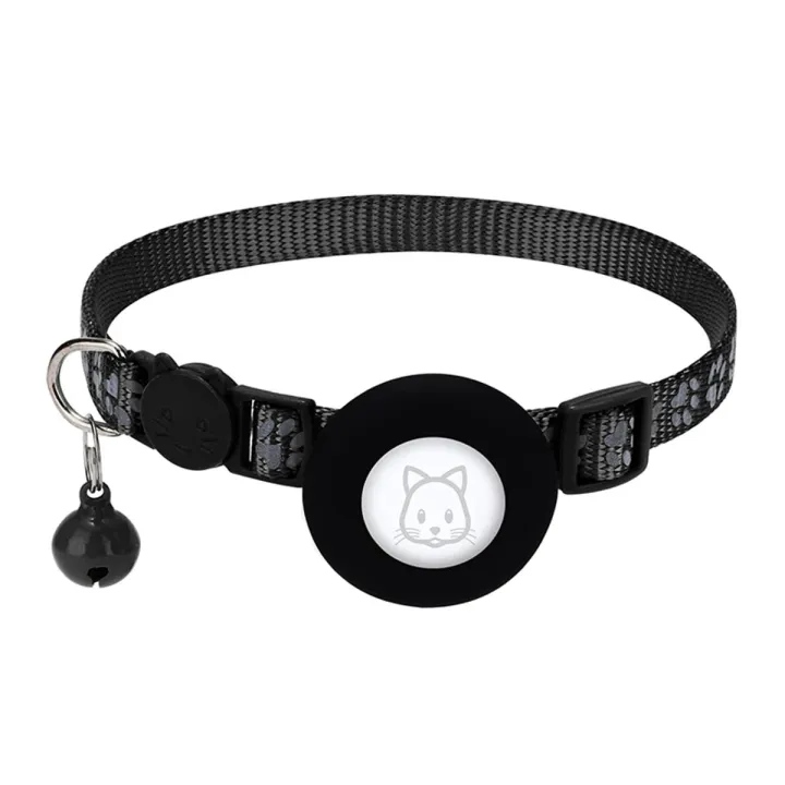 Cat Collar, for Apple Air Tag Cat Collar, in 3/8Inch Width Black