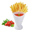 Kitchen French Fries Dipping Cup Potato Tool Tableware French Fry Cone with Dipping Cup Good Quality French Fries Sauce Ketchup Dip Holder Container Cup. 