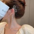 New 1PC Trendy Long Butterfly Clip Earring Ear Hook Pearl Ear Clip Without Pierced Ear Chain Earring Women Girl Jewelry. 