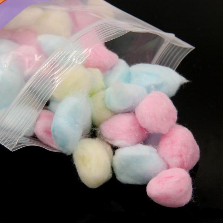 HUXIA BEAUTY 1 Bag 100 Coloured Cotton Balls For Makeup Cotton Balls Degreasing Cotton Ball for for Face Cleansing & Makeup Removal Beauty Salon Home Use
