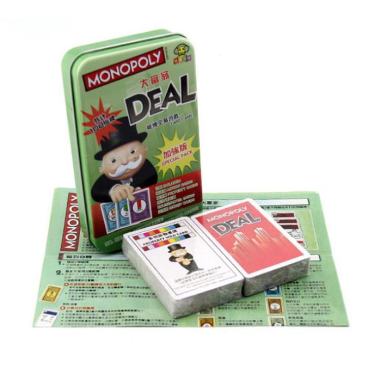 （New）Tin Box Claical Board Game MONOPOLY DEAL pecial Pack Card Game with Englih Manual