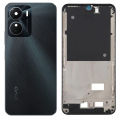 Vivo Y16 Middle Frame Housing With Power and Volume Buttons and Camera Lens Complete Body Casing Replacement For Y16 - Black. 