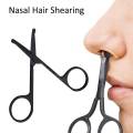 Stainless Steel Manicure Nose Hair Scissors - Curved Rounded Tip Multi-Purpose Grooming Tool. 