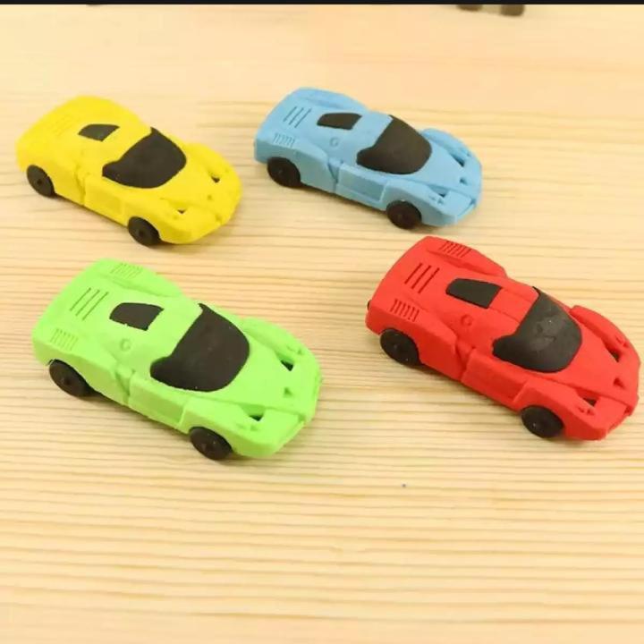 Car Erasers for Kids - Creative Cartoon Racing Car for School-Age Children (Random Colour)