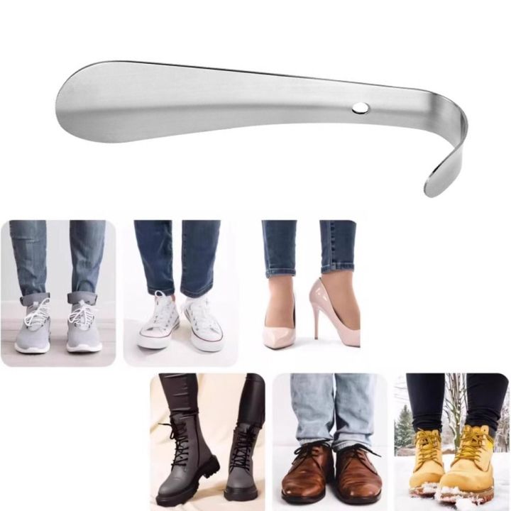 4 Pcs Easy To Use Silver Shoe Horns 6 Inch Stainless Steel Boot Jack Smooth Surface Shoe Wearer Man