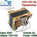 Power Transformer AC 220V to 12V +12V 5A 120W  Copper Core. 