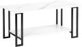 Rectangular Beautiful Luxury Coffee Table Storage Open Shelf,Center Table, Nesting Stacking Table, with Iron Metal Frame for Living Room,Bedroom. 
