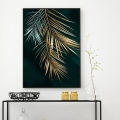 Modern Golden Plant Leaves Canvas Painting Home Office Picture Poster Wall Decor. 