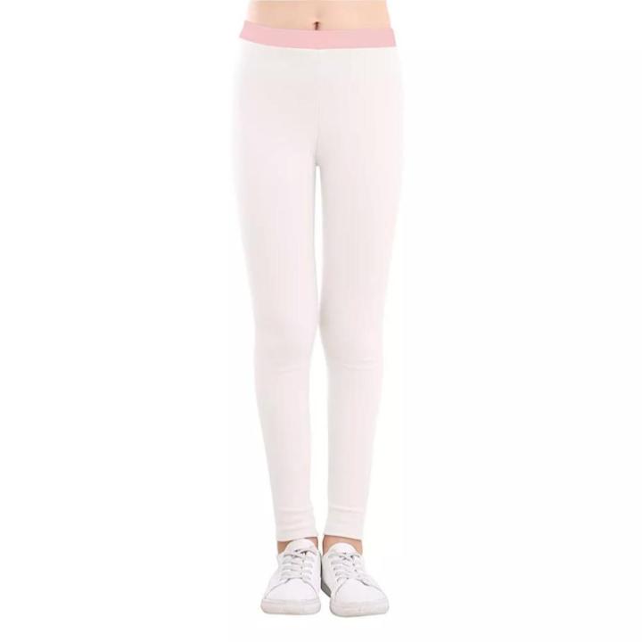 1 Pairs Girls Students White Tights Stockings Cotton Lining Tights for Girls