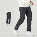 6 Pocket Cargo Trousers in Dark Grey Color. 