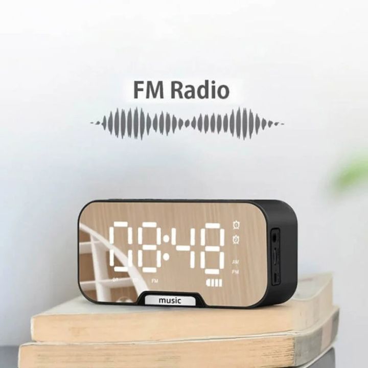 Bluetooth%20Alarm%20Clock%20Speaker%20Q5%20%E2%80%94%20Mirror%20Display,%20Dual%20Alarm%20&%20FM%20Radio%20%7C%20HD%20Digital%20Mirror,%20Wireless%20Bluetooth%20Music,%20Compact%20Smart%20Clock%20Speaker%20-%20Image%203