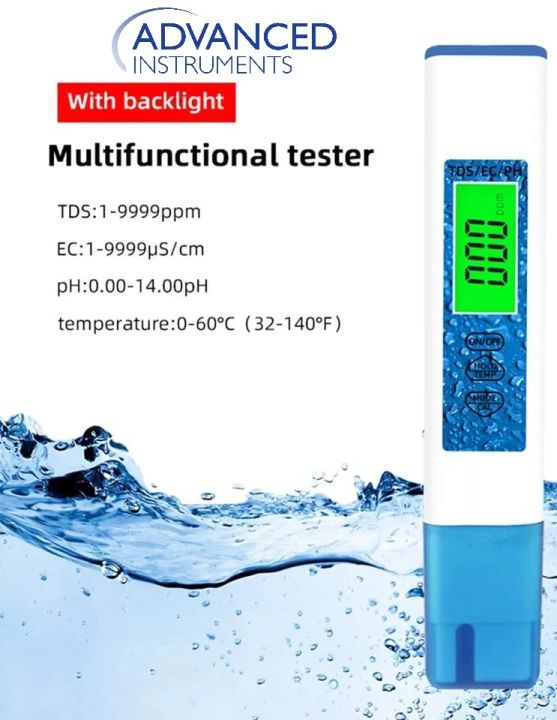 ADVANCED%E2%84%A2%204%20in%201%20TDS%20EC%20pH%20Temperature%20Multi-function%20Test%20Pen%20Digital%20Water%20Quality%20Tester%20Water%20Quality%20Test%20Pen%20Acidity%20Meter%20PH%20/%20TDS%20/%20EC%20/%20Temperature%20For%20Fish%20Aquarium%20Swimming%20Pool%20Drinking%20Water%20Hydroponics%20Sauce%20/%20Laboratory%20-%20Image%202
