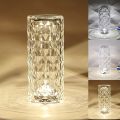 HOUZEE - Multicolor Modern Crystal Lamp: Operateable with both Touch Sensor & Remote, USB Rechargeable Fancy Decoration Table Lamp  For Home Decor and Gifts. 