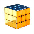 PinShang 2x2 3x3 Pyramid Magic Cube Magnetic Smooth Electroplating Speed Cube Toys Birthday Christmas Gift For Children Kids. 