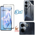 Tecno Camon 20 Glass Protector 5D-10D-11D-21D-9D Glass Full Coverage + Back Protector Transparent Hydrogel Soft Film jell Protection + Back Rear Camera Protector 9H Gorilla Flexible Protection For Tecno Camon 20. 