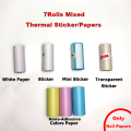 Fun Print C13 Portable Mini Printer Stickers Label Thermal Photo Labeller Printing Maker Self-adhesive Colors Transparent Papers Absurd Zon. 