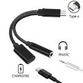 Splitter For Type C To 3.5mm Audio Type C Charging Audio Earphone Charger Adapters For Xiaomi Mobile Phone Accessories TXTB1. 