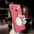 LECOMES for Huawei Nova 3i Back Cover with Bowknot Makeup Mirror Luxury 6D Plating Shiny Phone Case Soft Silicone Square Mobile Cases Pouch for Girls Boys. 